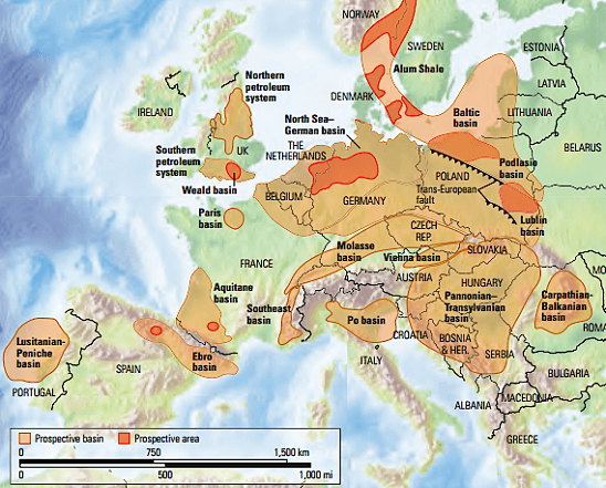mappa fracking europa
