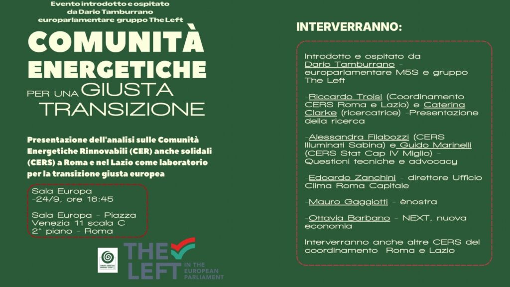 studio sulle comunità energetiche di roma e del lazio